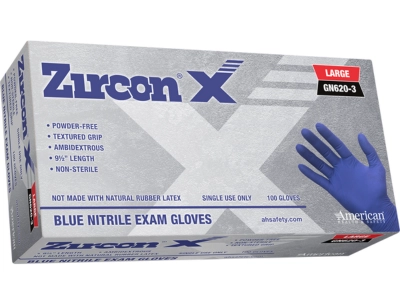 Zircon X� Disposable Nitrile Exam Gloves, 6 mil, Blue, 1000/Case